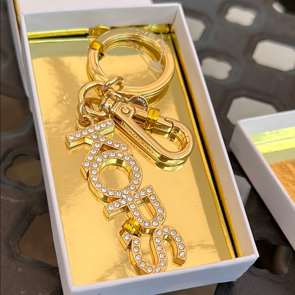 Michael Kors Gold and Silver Charm  Keychain